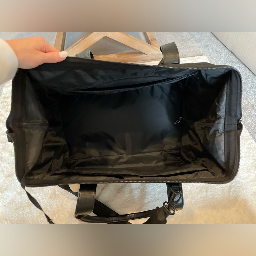 BEIS Black Travel Duffle Bag with Leather Trim - Picture 2 of 6